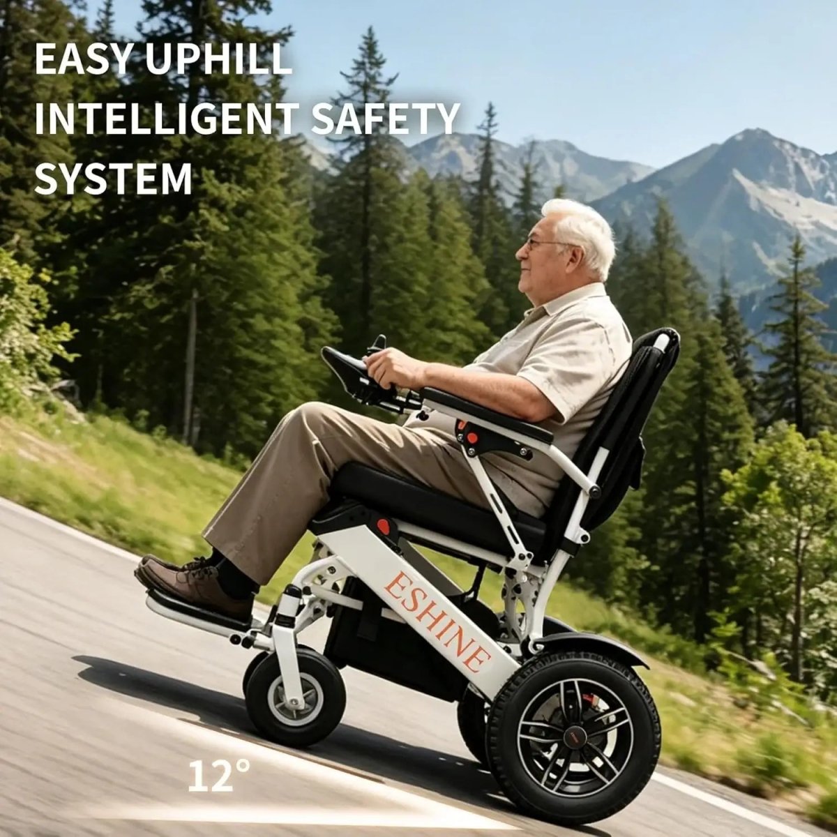 20" Extra Wide Seat Electric Wheelchair with 22 Miles Long Range - EshineSleep
