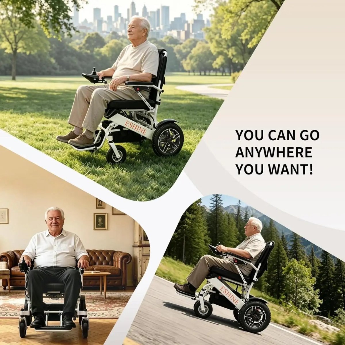 20" Extra Wide Seat Electric Wheelchair with 22 Miles Long Range - EshineSleep