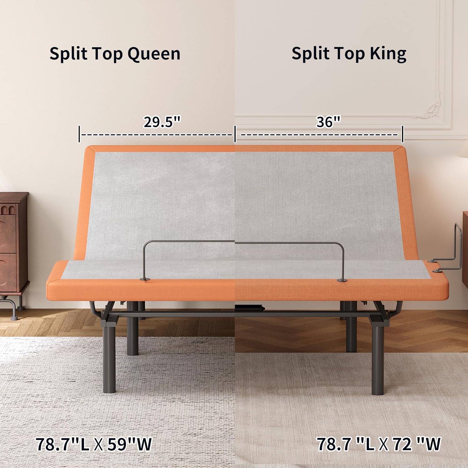 Split Top King Adjustable Bed Bundle