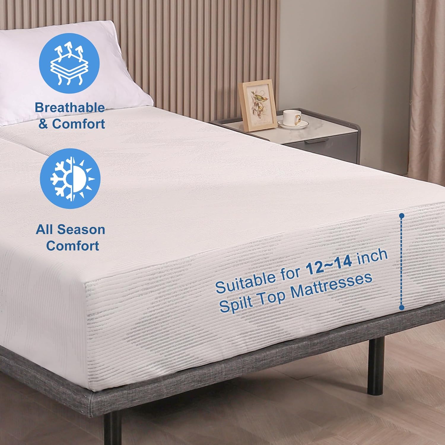 Split Queen Mattress Protector Fitted Sheet