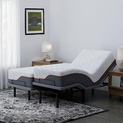 FlexSleep Pro Grey Series E3100, Massage Adjustable Bed Frame with 14"/12” Hybrid Mattress - EshineSleep
