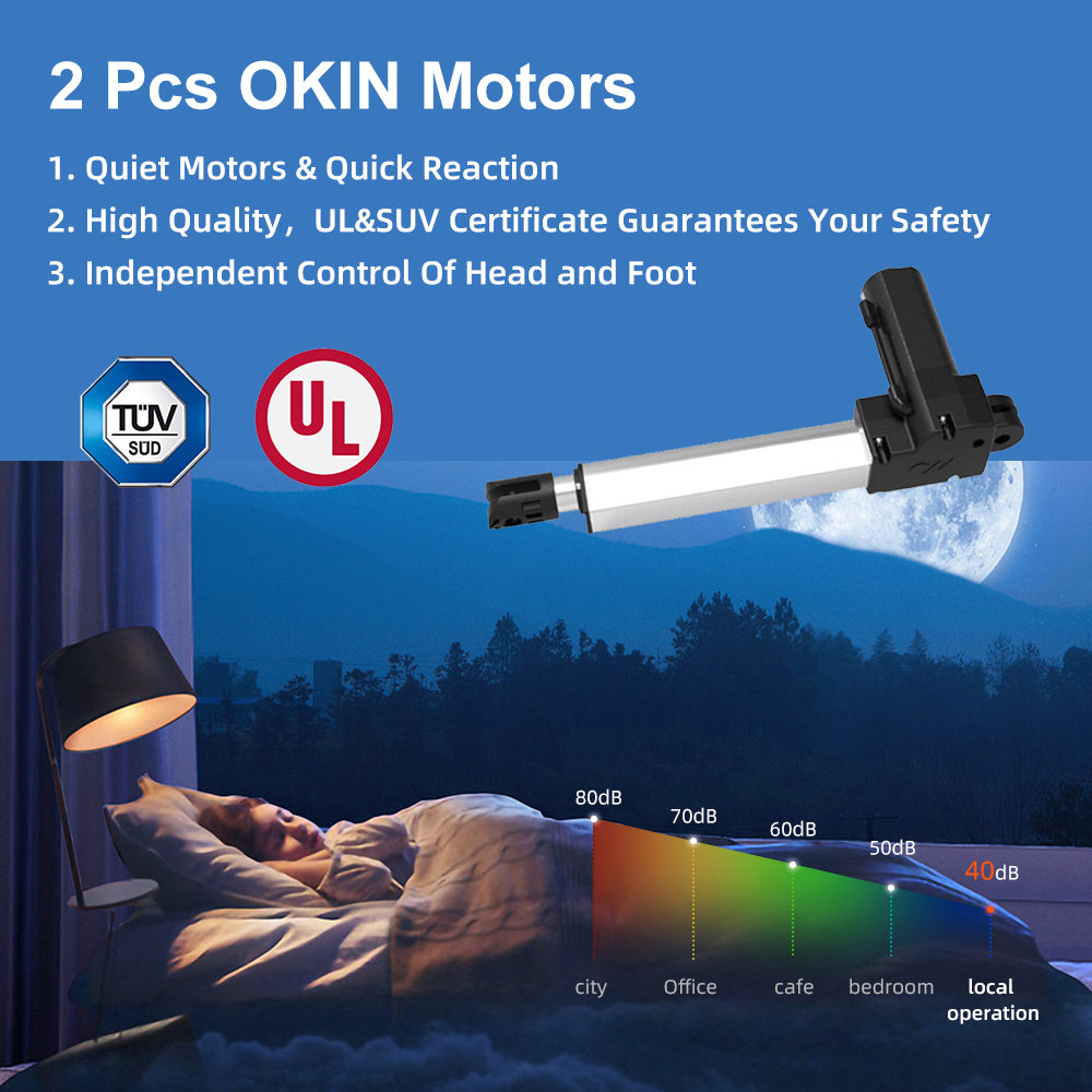 E740 Adjustable Bed Back & Leg Support with Bedside Rail