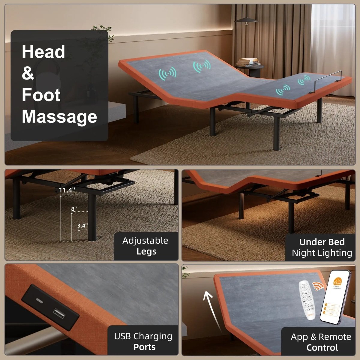 E5000 Adjustable Base - EshineSleep