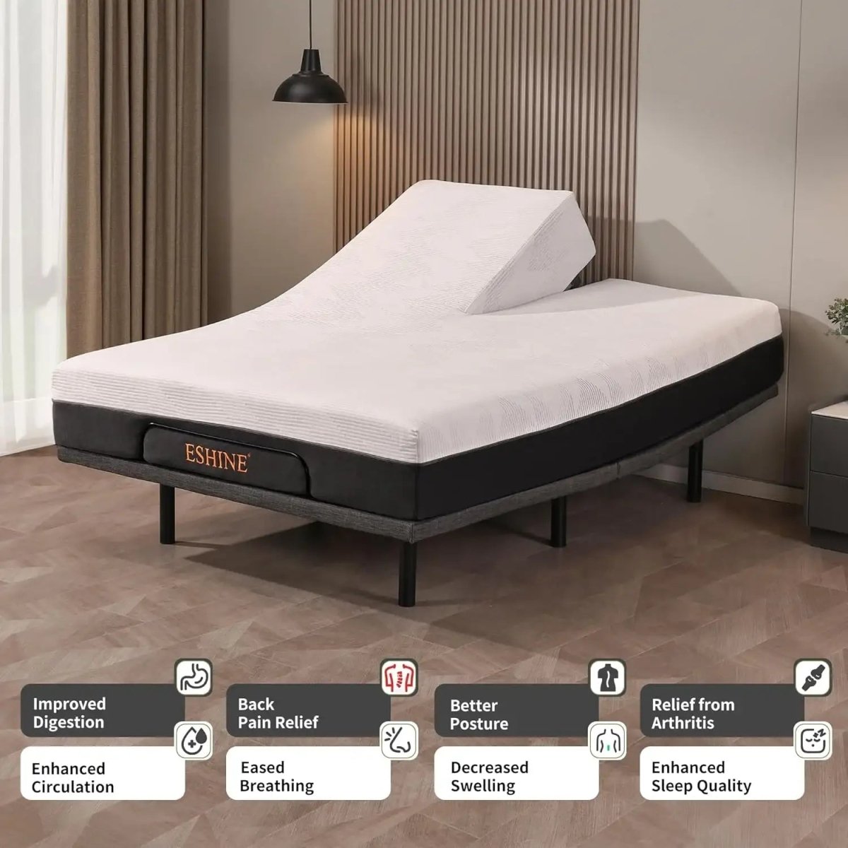 Split Top King Adjustable Bed Bundle - EshineSleep