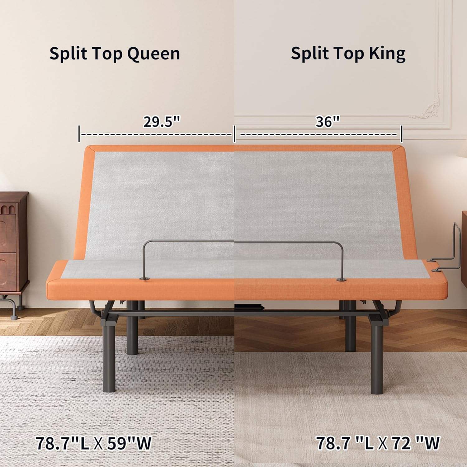 Split Top King Adjustable Bed Bundle - EshineSleep