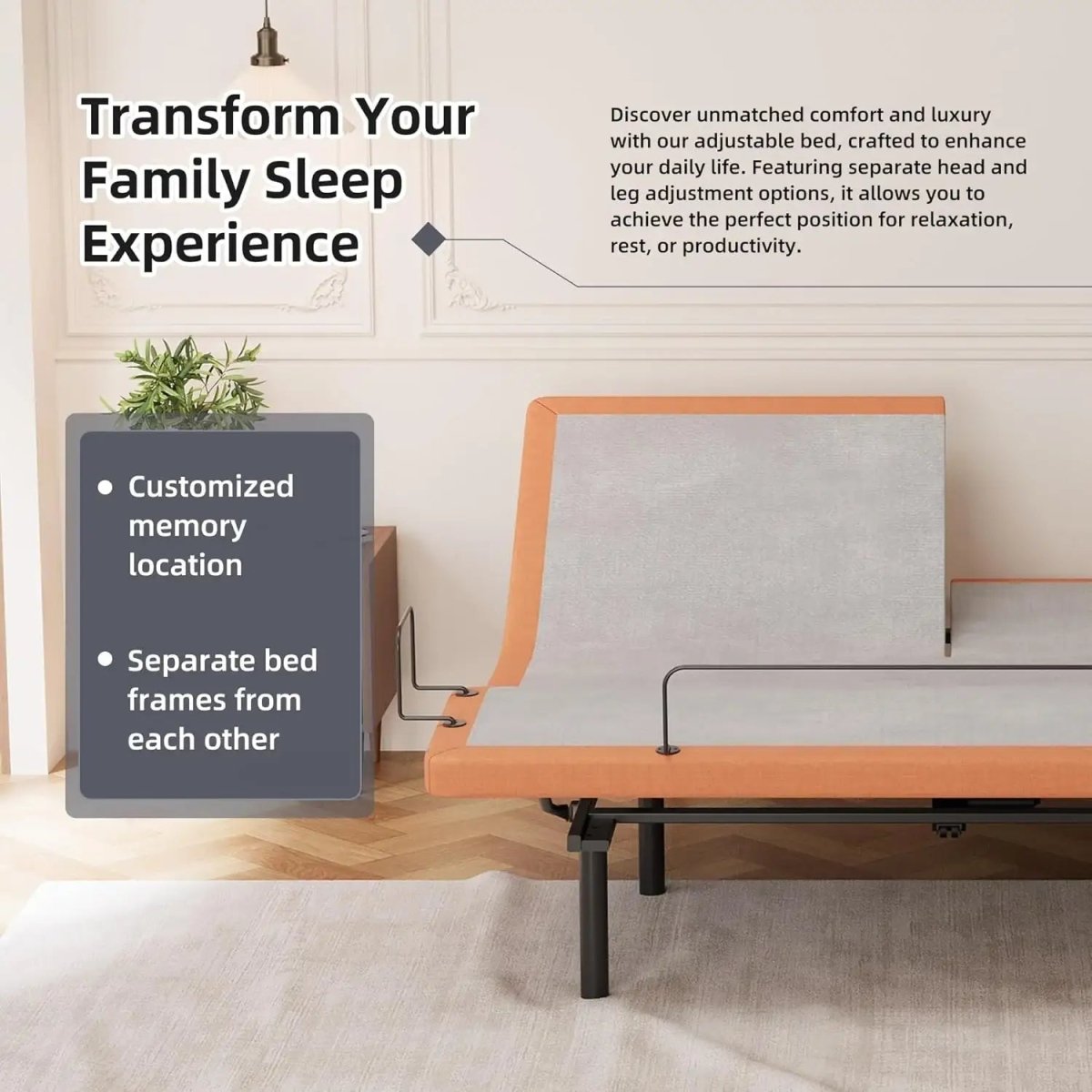 Split Top King Adjustable Bed Bundle - EshineSleep